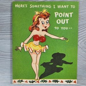 🎅🏼 RARE 1940s Vintage Funny Naughty Christmas Card - Bundle to Save $ 🎅🏼